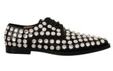 Dolce & Gabbana Black Leather Crystals Lace Up Formal Shoes -   -  Dolce & Gabbana.